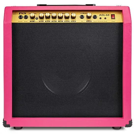 LyxPro Electric Guitar Amp, 60 Watt Portable Amplifier Pink {1}