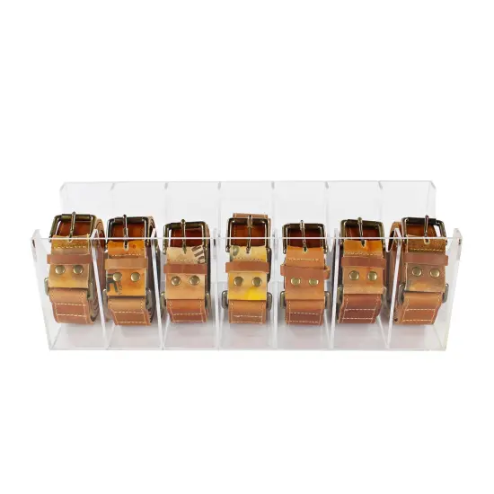 7Penn Clear Acrylic Belt Organizer for Drawer - 7 Section Men Belt Holder {1}