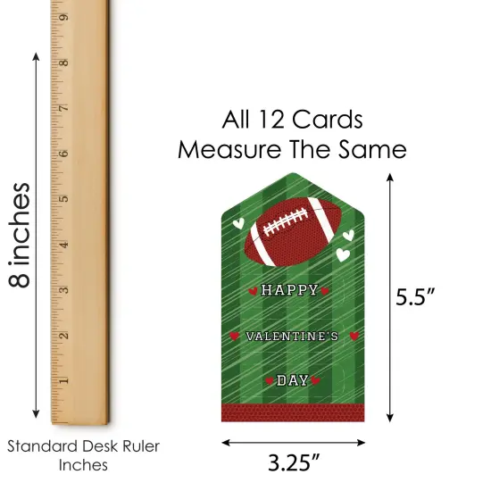 Big Dot of Happiness End Zone - Football - Cards for Kids - Happy Valentine's Day Pull Tabs - Set of 12 {7}