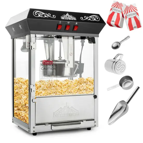 Olde Midway Bar Style Popcorn Machine Maker Popper with 10-Ounce Kettle {2}
