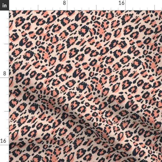 Various Fabrics by the Yard or Fat Quarter Bright Leopard Pink Black Jungle Cat Spots Boho Custom Printed Fabric by Spoonflower {2}