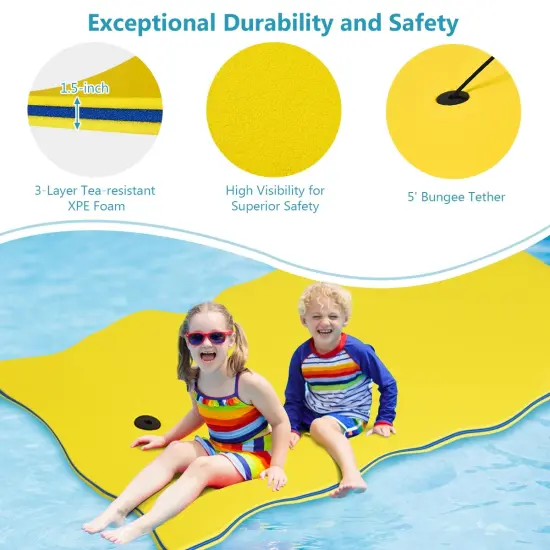 3-layer Tear-resistant Relaxing Foam Floating Pad Yellow {6}