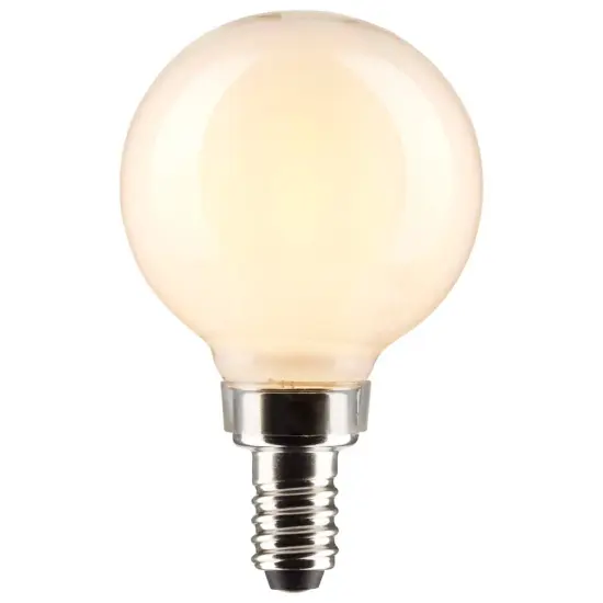Satco 3w G16.5 Globe Filament LED 400K Candelabra Base White Dimmable - 25w equiv Cool White {2}
