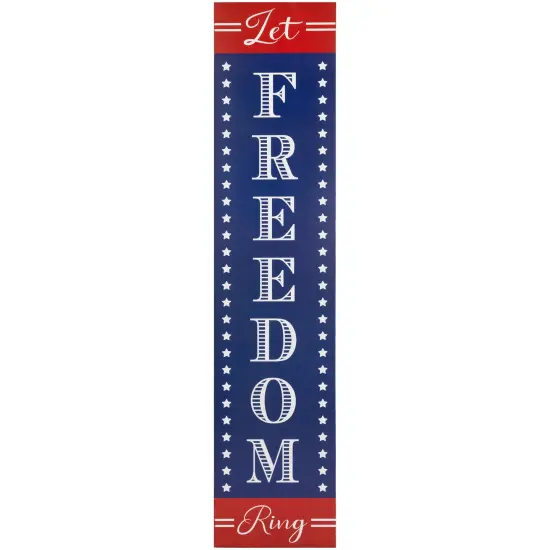 Northlight Patriotic "Let Freedom Ring" Wooden Porch Board Sign Decoration - 36" Blue {3}