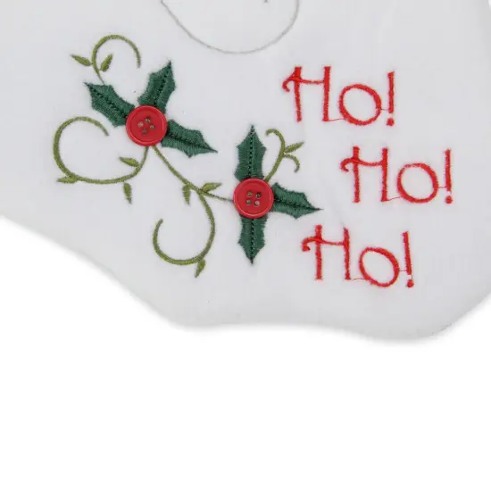Northlight 19.25" Red and White Embroidered Ho Ho Ho Santa Face Christmas Stocking {3}