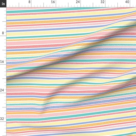 Various Fabrics by the Yard or Fat Quarter Pastel Stripes Colorful Polka Dots Playful Lines Nursery Custom Printed Fabric by Spoonflower {1}
