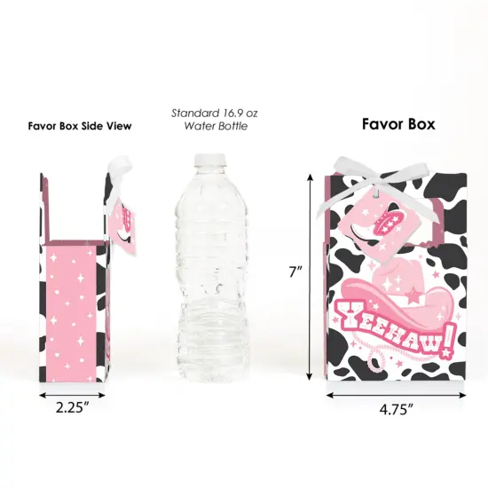 Big Dot of Happiness Rodeo Cowgirl - Pink Western Party Favor Boxes - Set of 12 {3}