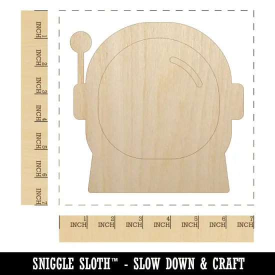 Astronaut Helmet Icon Unfinished Wood Shape Piece Cutout for DIY Craft Projects {1}
