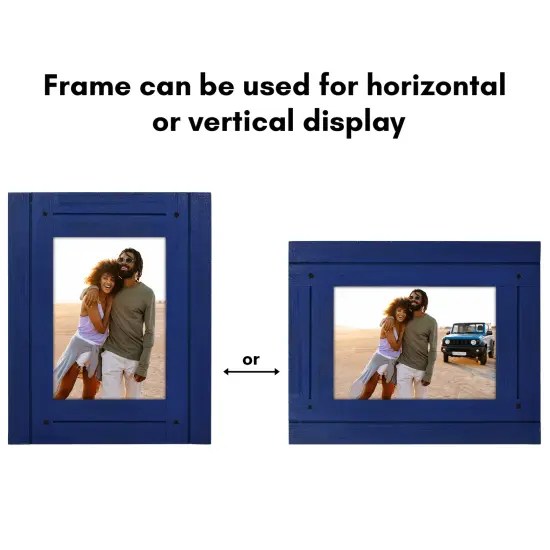 Americanflat Picture Frame - Rustic Picture Frame with Textured Engineered Wood, Shatter Resistant Glass and Easel Back - Horizontal and Vertical Display {10}