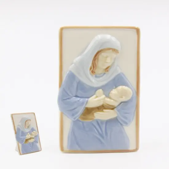 Ceramic Mary Holding Baby Jesus Figurine, Home D&eacute;cor, Religious D&eacute;cor, Religious Gift, Church D&eacute;cor, Baptism Gift {3}