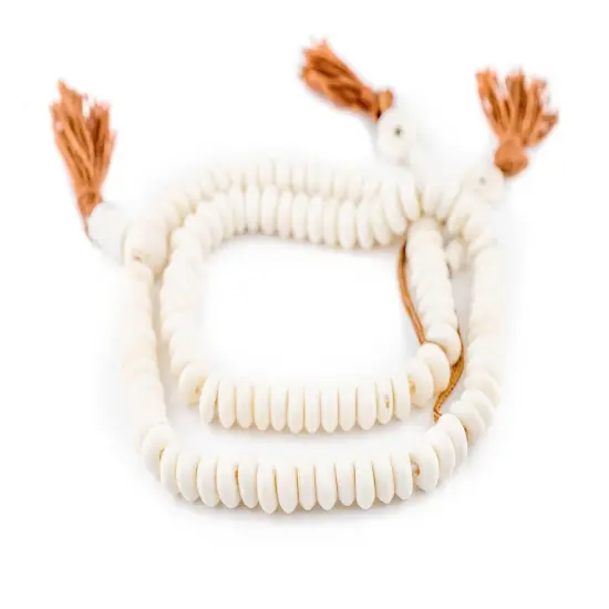The Bead Chest White Bone Mala Disk Beads (8mm) {3}
