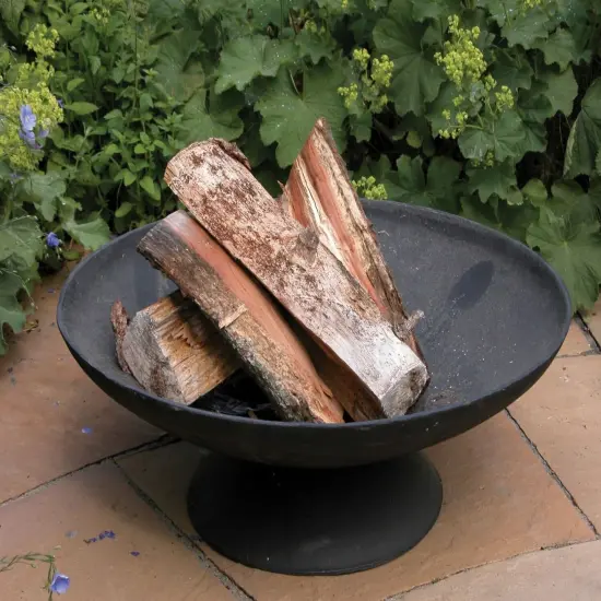 Esschert Design 23" Black Solid Large Outdoor Patio Garden Low Fire Bowl {4}