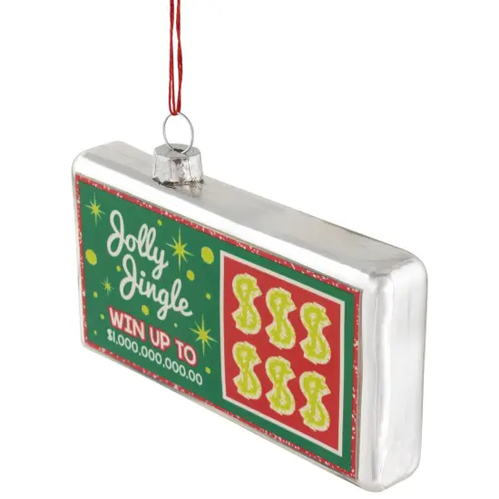 Northlight 4.5" Jolly Jingle Scratcher Glass Christmas Ornament Green {5}
