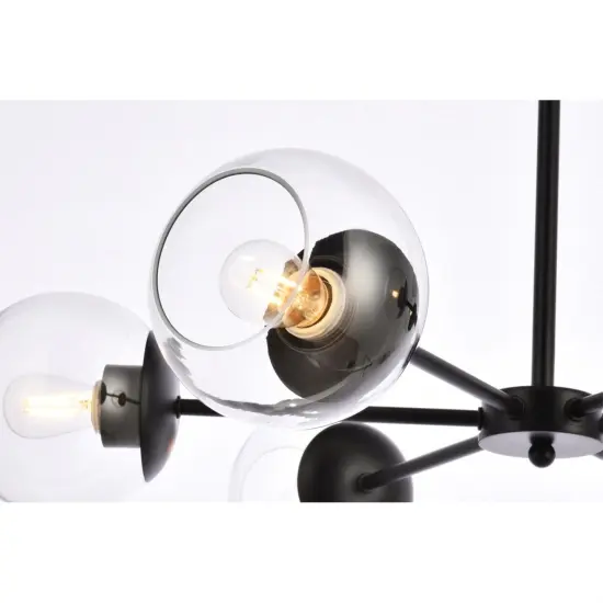 Briggs 30 inch pendant in black with clear shade {6}