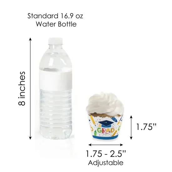 Big Dot of Happiness Elementary Grad - Cupcake Decoration - Kids Graduation Party Cupcake Wrappers and Treat Picks Kit - Set of 24 {7}