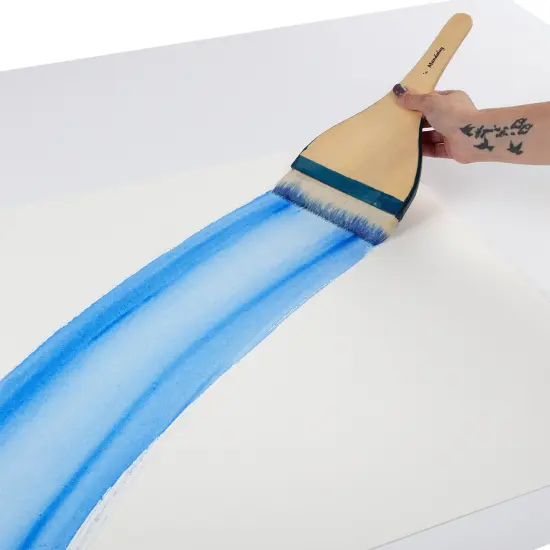 Creative Mark Mandalay Professional Goat Hair Hake Brush - Wide Paint Brushes with Paddle Handle for Professional Artists - Soft Natural Bristles Ideal for Sumi-e and Color Washes {3}