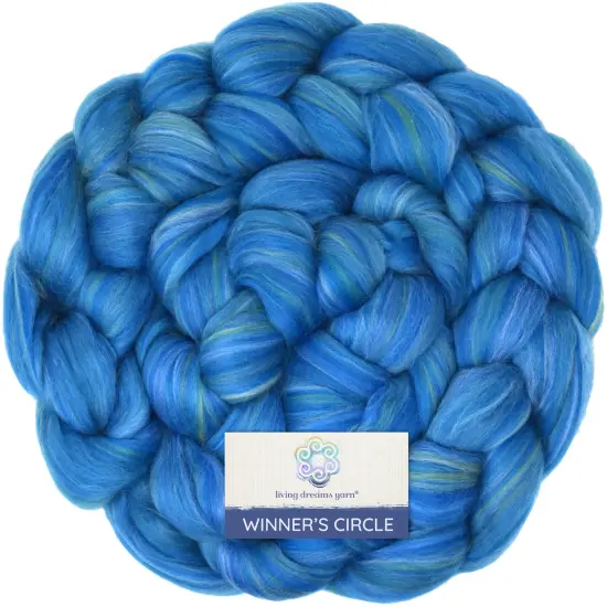 100% Superfine Merino Fiber: Winner's Circle. Soft Combed Top Roving Color Blend for Spinning, Felting, Weaving Gone Sailing {1}