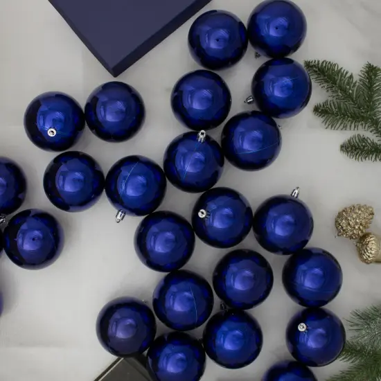 Northlight Shiny Shatterproof Christmas Ball Ornaments 3.25" (80mm) - Royal Blue - 32ct {3}