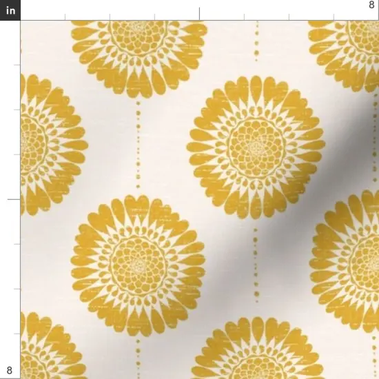 Various Fabrics by the Yard or Fat Quarter Floral Sunflower Boho Yellow Custom Printed Fabric by Spoonflower {4}