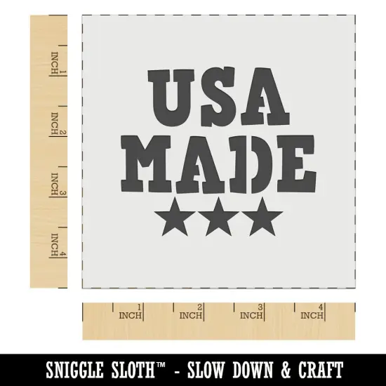 USA Made with Stars Fun Text Wall Cookie DIY Craft Reusable Stencil {7}