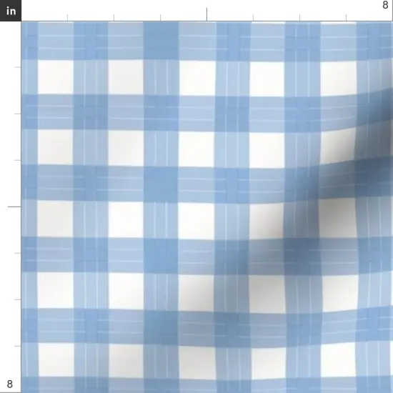 Various Fabrics by the Yard or Fat Quarter Blue Plaid Country Gingham Sky Check Picnic Cottagecore Large Scale Custom Printed Fabric by Spoonflower {4}