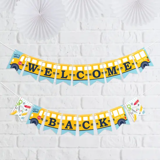 Big Dot of Happiness Back to School - First Day of School Classroom Decorations Mini Pennant Banner - Welcome Back {1}