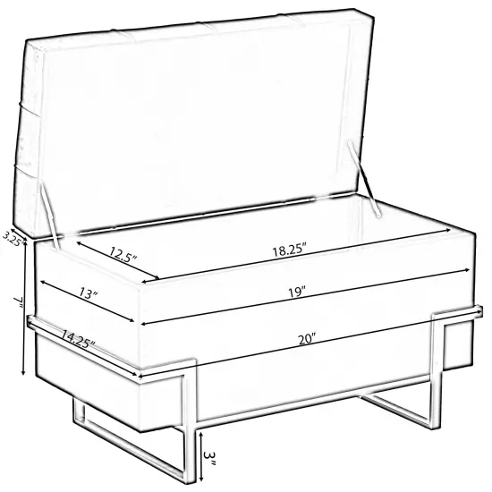 Rectangle Velvet Storage Ottoman Stool Box with Abstract Golden Legs | Decorative Sitting Bench for Living Room Home Decor with Unique Base Support Green Small {4}