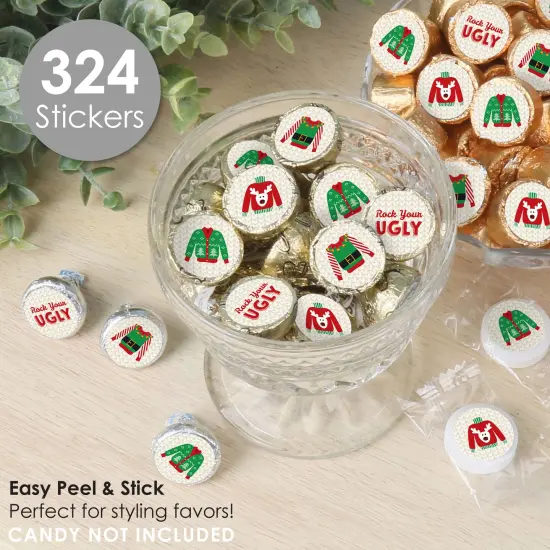 Big Dot of Happiness Ugly Sweater - Holiday and Christmas Party Small Round Candy Stickers - Party Favor Labels - 324 Count {3}