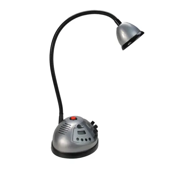 Pool Central 7.25" Black and Silver Battery Operated Adjustable Grill Light With Timer and Radio {3}