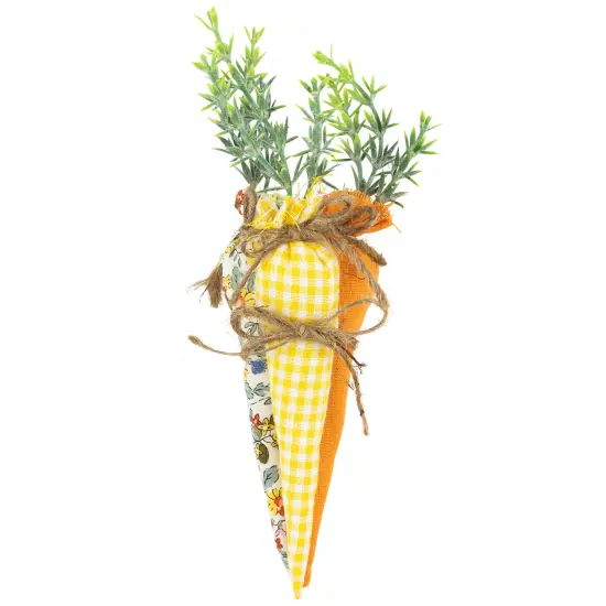 Northlight Fabric Carrot Easter Decorations - 9" - Orange and Yellow - Set of 3 Green {5}