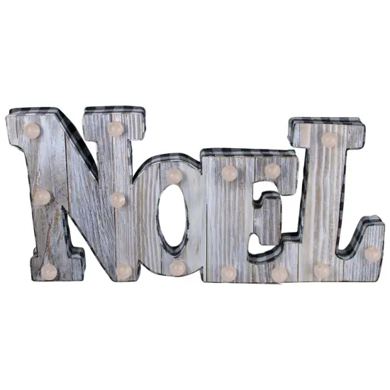 Northlight Lighted 3D Wooden "NOEL" Christmas Decoration - 17" Brown {1}