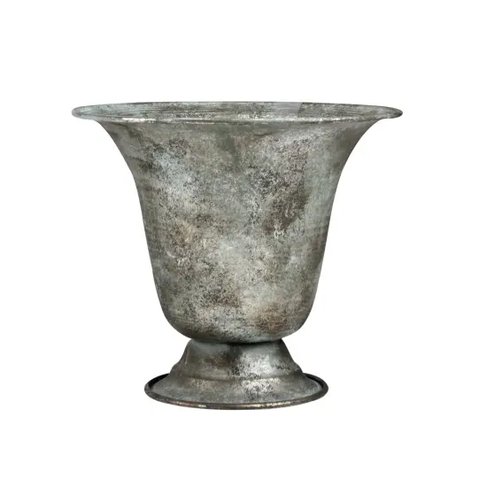 Allstate 6.75" Silver and Verdigris Metal Urn Planter {3}