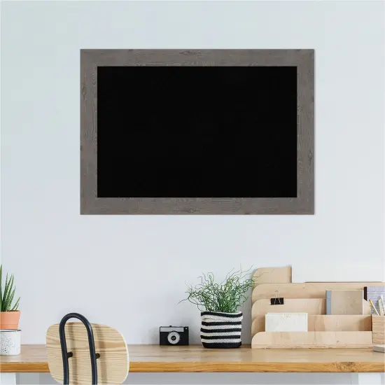 Rustic Plank Narrow Framed Corkboard, Black Cork Rustic Plank Grey {6}