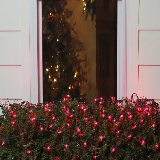 Northlight Mini Net Style Incandescent Christmas Lights - 4' x 6' - Pink - Green Wire {3}