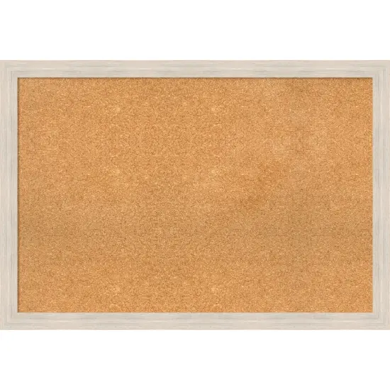 Hardwood Narrow Wood Framed Corkboard, Natural Cork Hardwood White Wash {1}