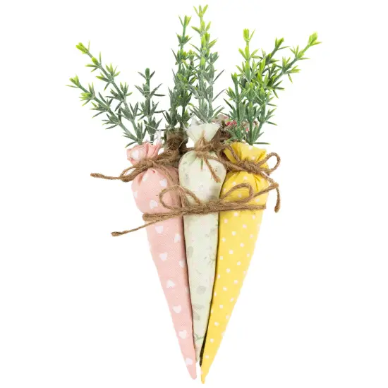 Northlight Fabric Carrot Easter Decorations - 9" - Green and Pink - Set of 5 {1}