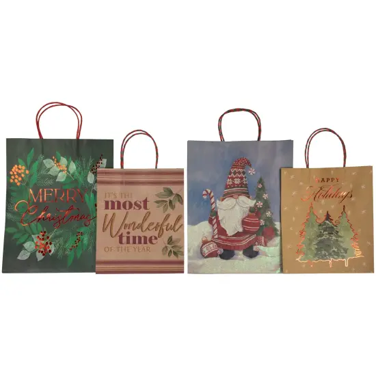 Northlight 20-Count Assorted Christmas Themed Paper Gift Bags Multi {7}