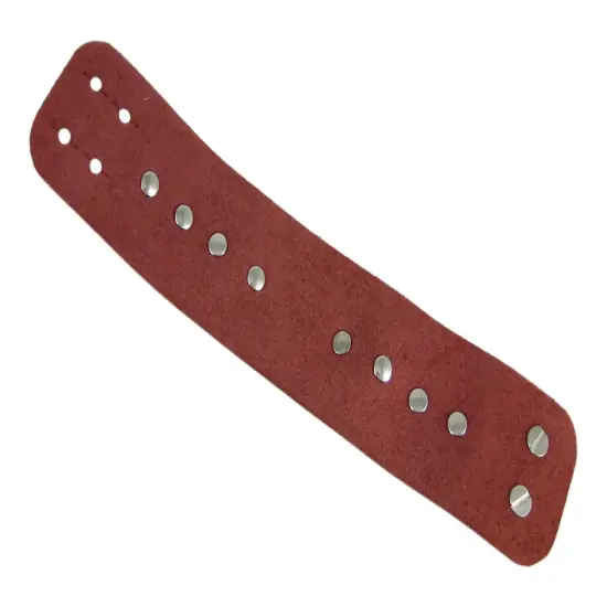 Brown Leather Chrome O Ring Wristband Bracelet {6}