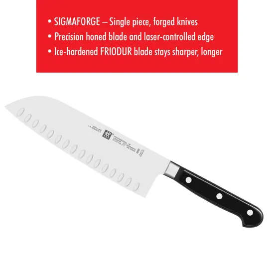 ZWILLING Professional "S" Hollow Edge Santoku Knife {5}