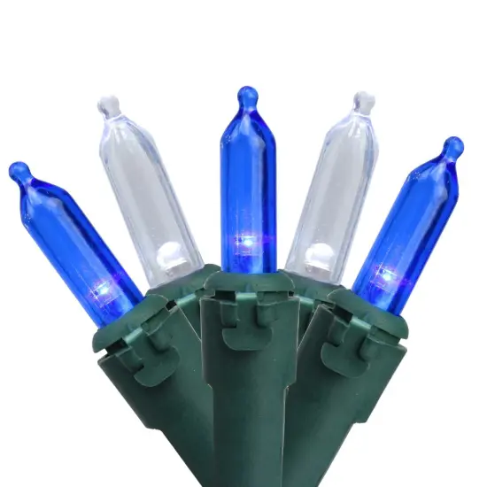 Northlight LED Mini Christmas Lights - Blue and White - 16.25' Green Wire - 50ct {1}