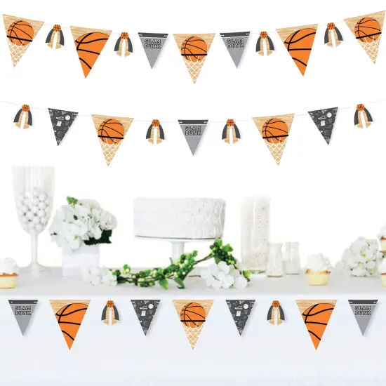 Big Dot of Happiness Nothin' But Net - Basketball - DIY Baby Shower or Birthday Party Pennant Garland Decoration - Triangle Banner - 30 Pieces {3}