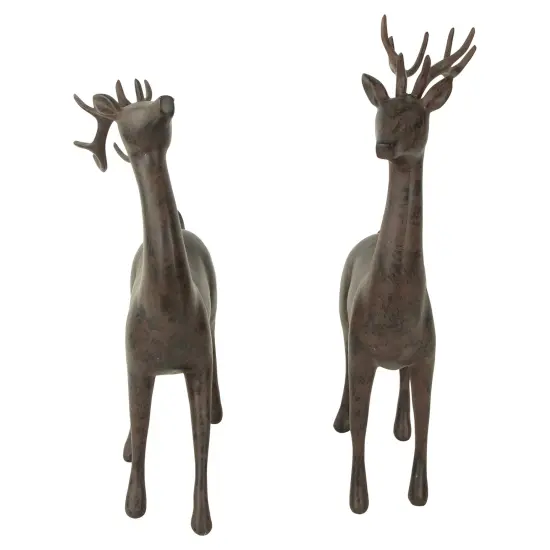 Northlight Standing Deer Christmas Decorations - 14" - Brown - Set of 2 {7}