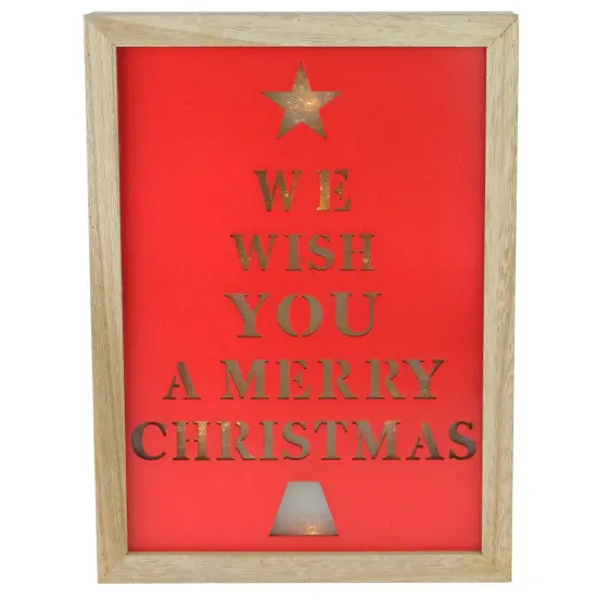 Northlight 11.75" Red and Brown Christmas LED Battery Operated Wall Decoration {1}