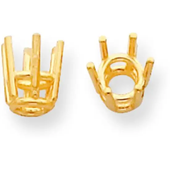 14K Gold 6 Prong Round Wire Basket Setting (2.40 To 10.40Mm) {1}