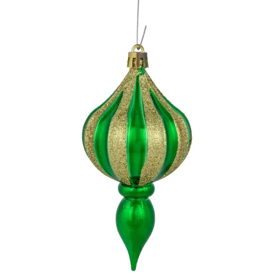Northlight 8ct Green Shatterproof Finial Christmas Ornaments, 4.75" {4}