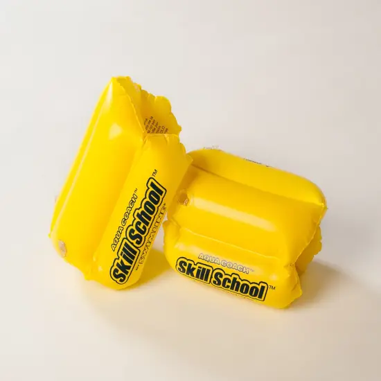 Swim Central Set of 2 Bright Yellow Skill School Children's Swimming Pool Floats - 8.5" {1}