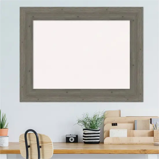 Fencepost Wood Framed Corkboard, White Cork Grey {4}