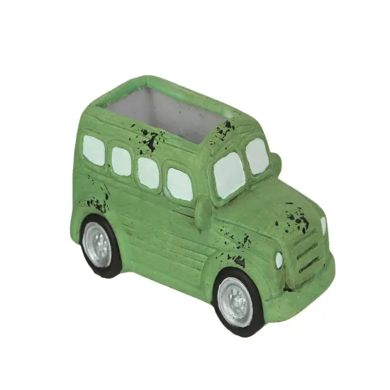 Distressed Green Finish Travel Camper Ceramic Planter Succulent Pot Garden Decor {1}