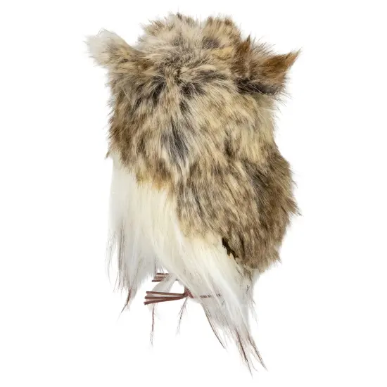 Kurt Adler 4.75" Brown and White Plush Fur Owl Christmas Ornament {5}