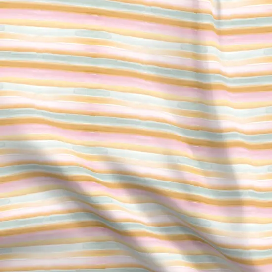 Various Fabrics by the Yard or Fat Quarter Pastel Stripes Watercolor Horizontal Modern Pink Orange Soft Custom Printed Fabric by Spoonflower {5}